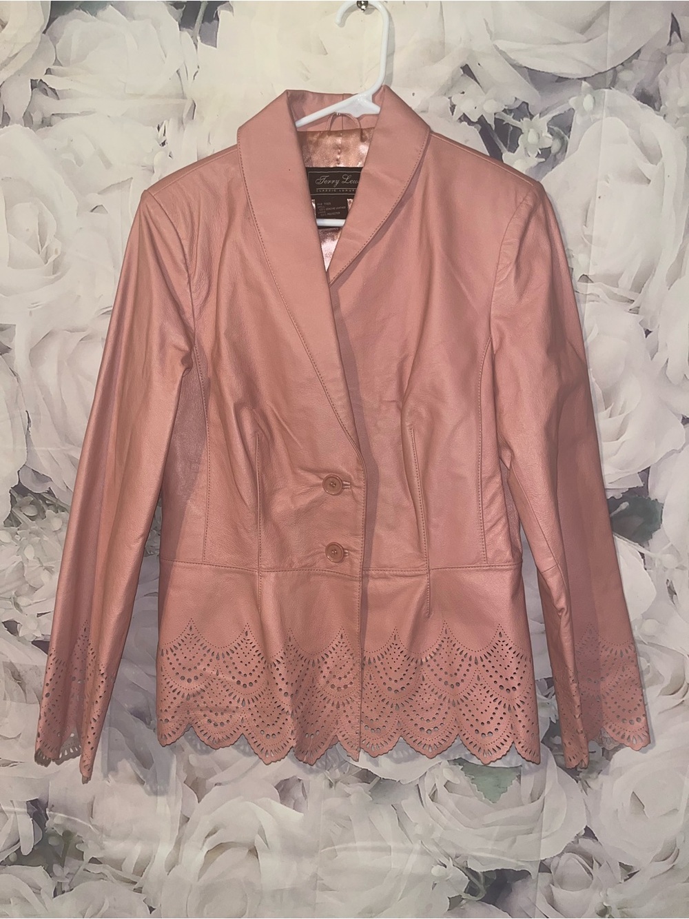 Vintage Terry Lewis Classic Luxuries Leather Jacket Womens Size Small Pink​